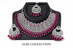 Albi Collection Royal Magenta Kundan Necklace Set with Earrings – Bridal & Party Wear Jewelry