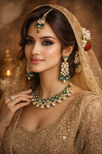 Royal Green Kundan Necklace Set