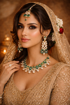Royal Green Kundan Necklace Set