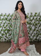 The Rosewood Bloom Floral Cotton Blend Kurta Set