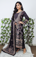 Women's 3-Piece Black Paisley Printed Kurta Suit Set with Dupatta &amp; Trousers | Traditional Indian Ethnic Wear