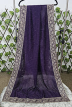 Women's Purple Silk Blend Kurta Set with Gold Zari Embroidery | 3-Piece Festive Palazzo Suit