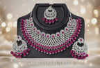 Albi Collection Royal Magenta Kundan Necklace Set with Earrings – Bridal & Party Wear Jewelry