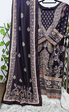 Women's 3-Piece Black Paisley Printed Kurta Suit Set with Dupatta &amp; Trousers | Traditional Indian Ethnic Wear