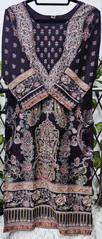 Women's 3-Piece Black Paisley Printed Kurta Suit Set with Dupatta &amp; Trousers | Traditional Indian Ethnic Wear