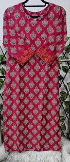 Women's Cotton Block Print Kurta with Pants and Dupatta Set | 3-Piece Ethnic Wear Suit