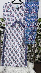 Women's Cotton Printed Kurta, Pant, and Dupatta Set | 3-Piece Ethnic Wear